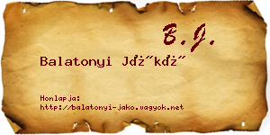 Balatonyi Jákó névjegykártya